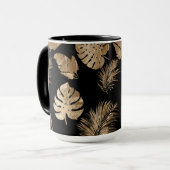 Mug Chic Black Gold Tropical Feuilles (Devant gauche)