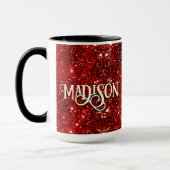 Mug Chic blanc rouge noir parties scintillant monogram (Gauche)