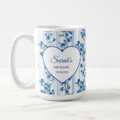 Mug Chic Boho Blue Wildflower Boy floral Baby Shower  (Gauche)