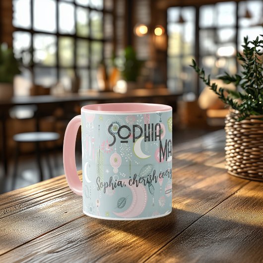 Mug Chic Boho personnalisé avec des designs célest