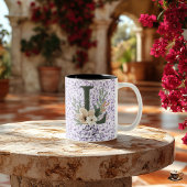 Mug Chic Boho Pure avec Monogramme Floral Lily