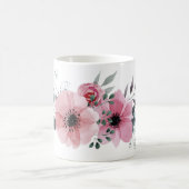 Mug Chic botanique floral élégant gris rose fleur (Centre)