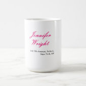 Mug Chic calligraphy minimalist custom name adress (Centre)