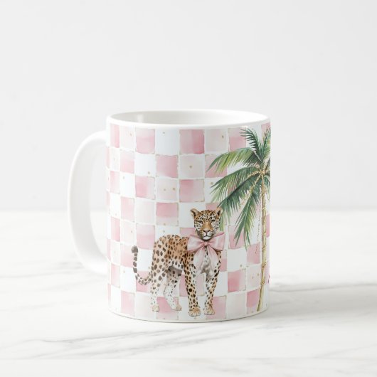 Mug Chic Carré Gold Palm Tree Leopard (Devant gauche)