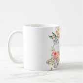Mug Chic Chat Blanc et Jardin Fleur Personnalisé (Gauche)