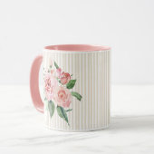Mug Chic chic chic Bridesmaid à rayures roses (Devant gauche)