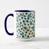 Mug Chic couleur vert bleu cheetah imprimé monogramme (Gauche)