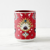 Mug Chic crammson rouge jaune ikat motif tribal (Centre)