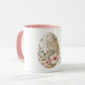 Mug Chic Cream Pink Spring Flowers Easter Egg (Devant gauche)