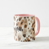 Mug Chic Crème Brown Poster de animal léopard (Devant droit)