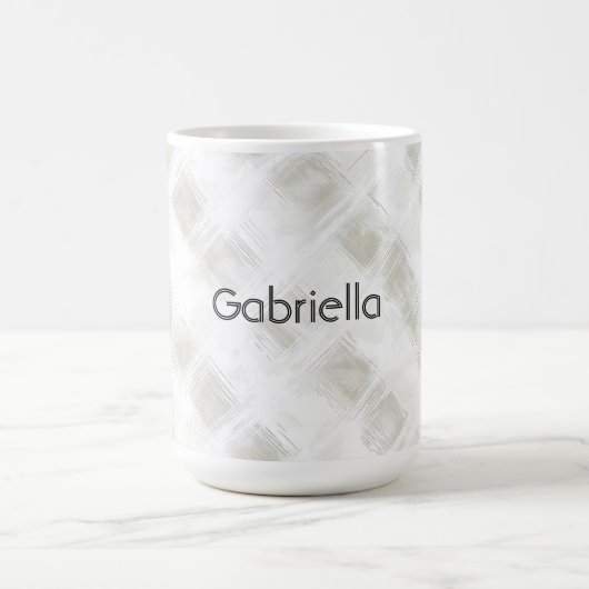 Mug Chic Crème Rayures Blanches (Centre)