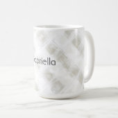 Mug Chic Crème Rayures Blanches (Devant droit)