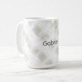 Mug Chic Crème Rayures Blanches (Devant gauche)