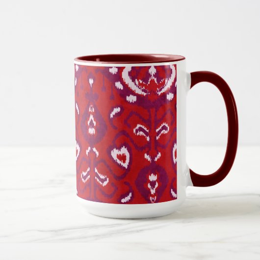 Mug Chic crimson rouge violet ikat motif tribal (Droite)