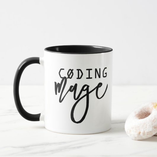 Mug Chic de Geek de codage amusant (Avec donut)
