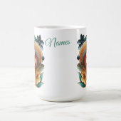 Mug Chic, Elegant Crèmes & cuir texture fleur look (Centre)