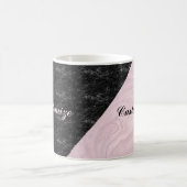 Mug Chic Elegant Marbre Noir Rose Personnalisé (Centre)