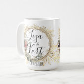 Mug Chic Elegant Mariage de couronne Florale Personnal (Devant gauche)
