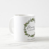 MUG CHIC ÉLÉGANT MODERNE HOLLY BERRY WREATH NOËL (Devant gauche)