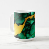 Mug Chic Elegant vert foncé jaune Faux Marble (Devant gauche)