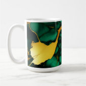 Mug Chic Elegant vert foncé jaune Faux Marble (Gauche)