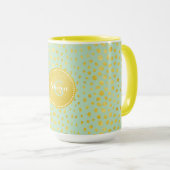 Mug Chic faux or brillant guépard imprimé monogramme (Devant droit)