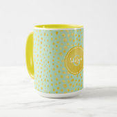 Mug Chic faux or brillant guépard imprimé monogramme (Devant gauche)