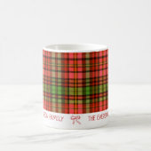 Mug Chic Festive Rouge Vert Plaid Motif de Noël (Centre)