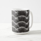Mug Chic Fleur Floral Blanc Noir (Devant droit)