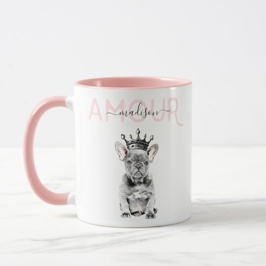 Mug Chic Français Bulldog Français Amour Royal (Gauche)