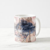 Mug Chic French Blue Pink Paris Eiffel Tower (Devant droit)