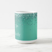 Mug Chic Glitterie Turquoise Personnalisé Boss Lady (Centre)
