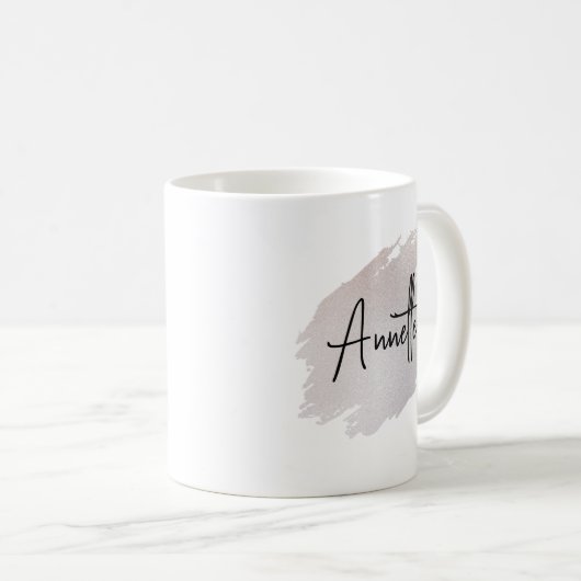 Mug Chic glittery brushstroke personalized  (Devant droit)