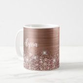 Mug Chic Glittery Rose Gold Glam Nom (Devant gauche)
