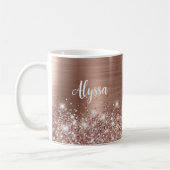 Mug Chic Glittery Rose Gold Glam Nom (Gauche)