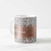 Mug Chic Glittery Rose Gold Glam Nom (Devant gauche)