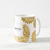Mug Chic Gold Flowers Le bonheur est un choix (Devant droit)