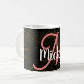 Mug Chic Gold parties scintillant poussière motif rose (Devant gauche)
