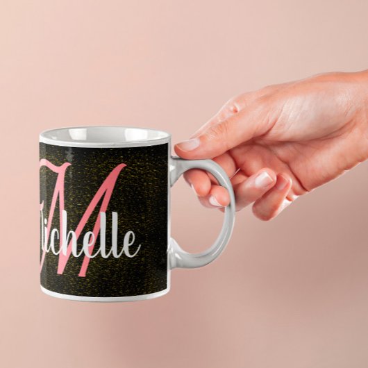 Mug Chic Gold parties scintillant poussière motif rose