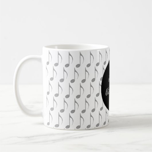 Mug Chic Houndstooth Notes musicales Joyeux Noël (Gauche)