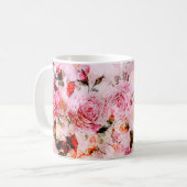 Mug Chic Joli Push Pink Rose Floral (Devant gauche)