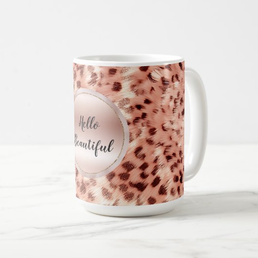 Mug Chic Joli Rose Gold Leopard (Devant droit)