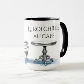 Mug Chic Le Roi Chille Au Café Aesthetic Cafe (Devant droit)