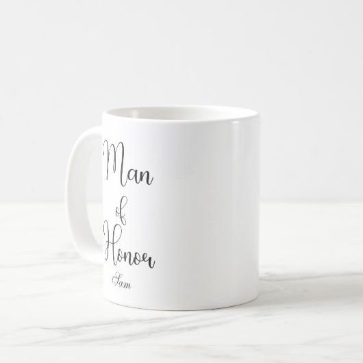 Mug Chic Man of Honor Black Custom Wedding (Devant gauche)