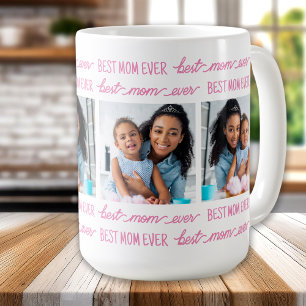 Mug Chic Meilleur MOM jamais Customisé rose 4 Photo Co