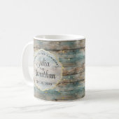 Mug Chic Merci en bois Shabby Pastel (Devant gauche)