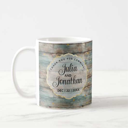 Mug Chic Merci en bois Shabby Pastel (Gauche)