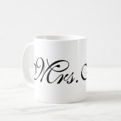 Mug Chic moderne blanc noir de M. et de Mme wife bride (Devant gauche)