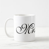 Mug Chic moderne blanc noir de M. et de Mme wife bride (Gauche)