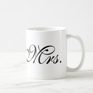 Mug Chic moderne blanc noir de M. et de Mme wife bride